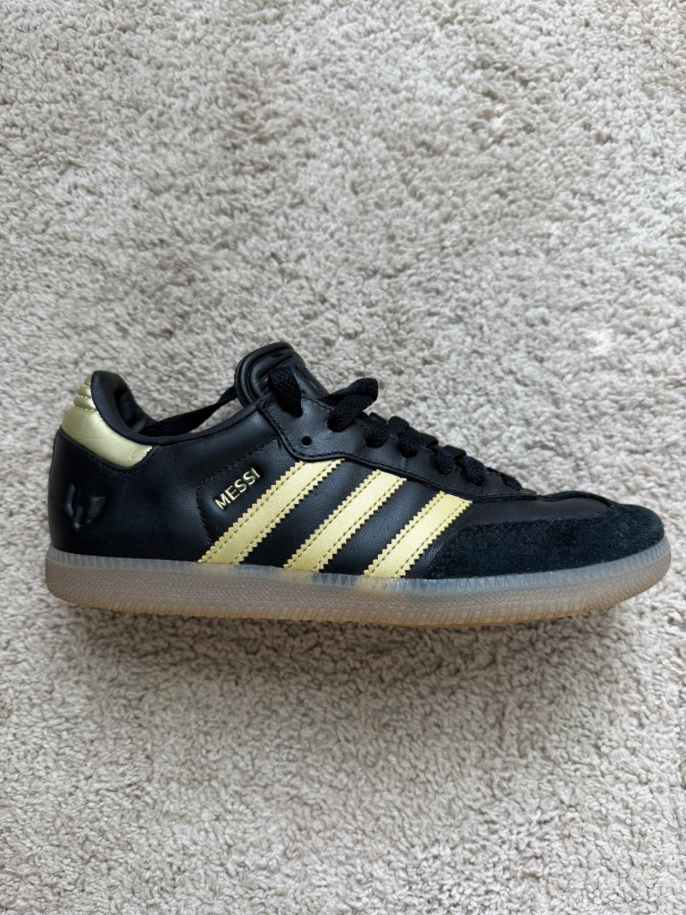 adidas Samba Messi Black Gold Mens Size 6 Womens 7 Sneakers JR6349
